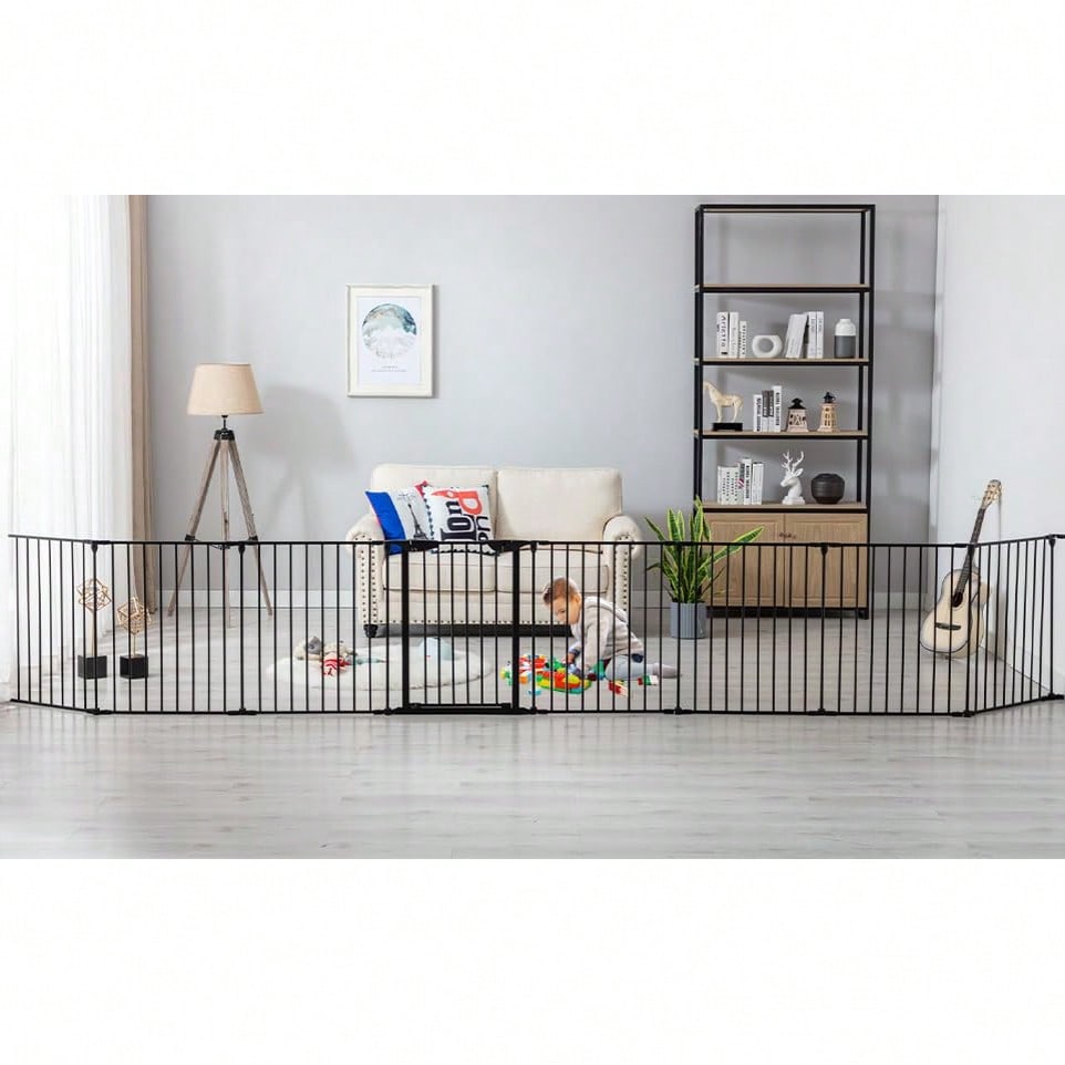 Baby Gate Extra Wide - Широкие черные металлические ворота-ограждение для детей