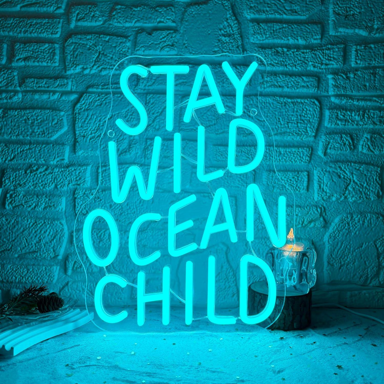 Baby Nursery Usa - Неоновая вывеска «Stay Wild Ocean Child»