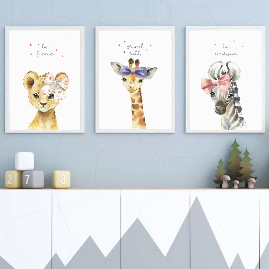 Baby Nursery Mirror - Лев Зебра Жираф Слон Бегемот Цветок