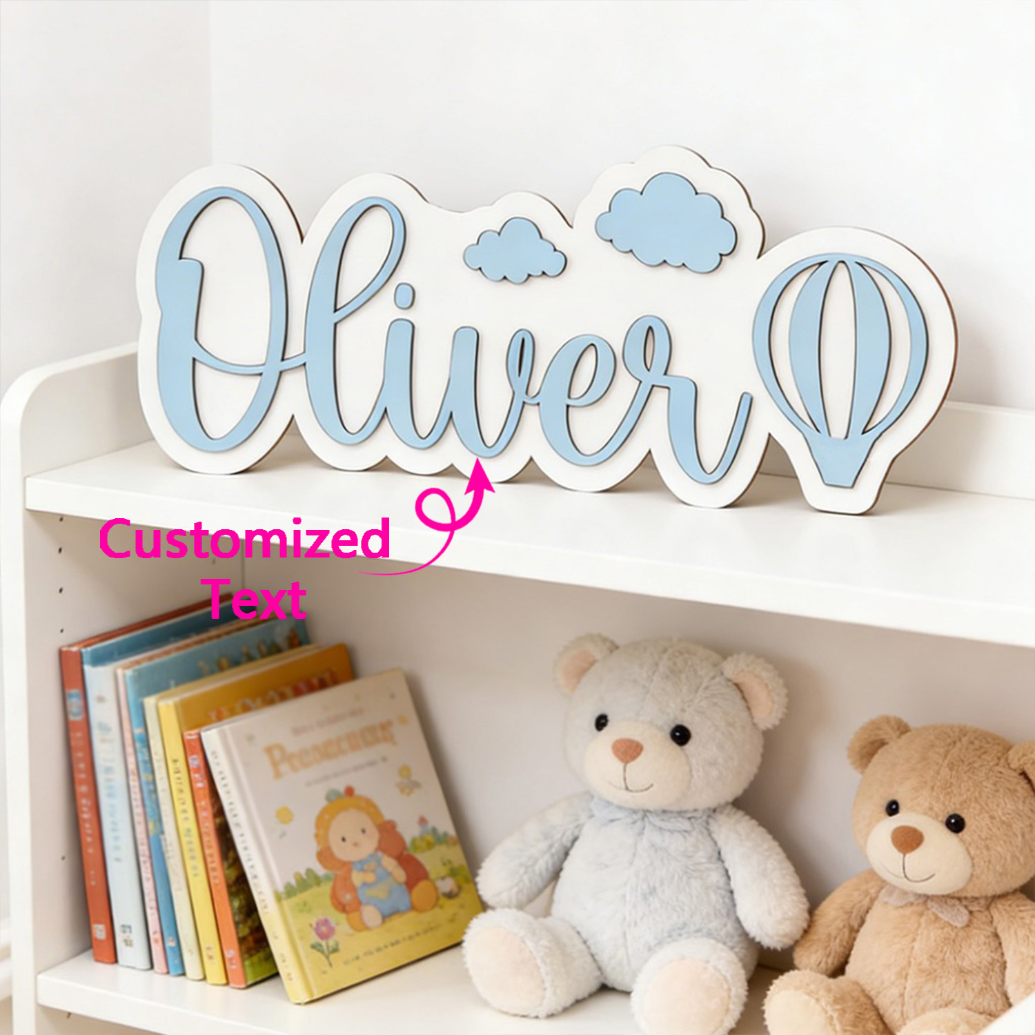 Baby Nursery Usa - Персонализированная табличка для комнаты с воздушным