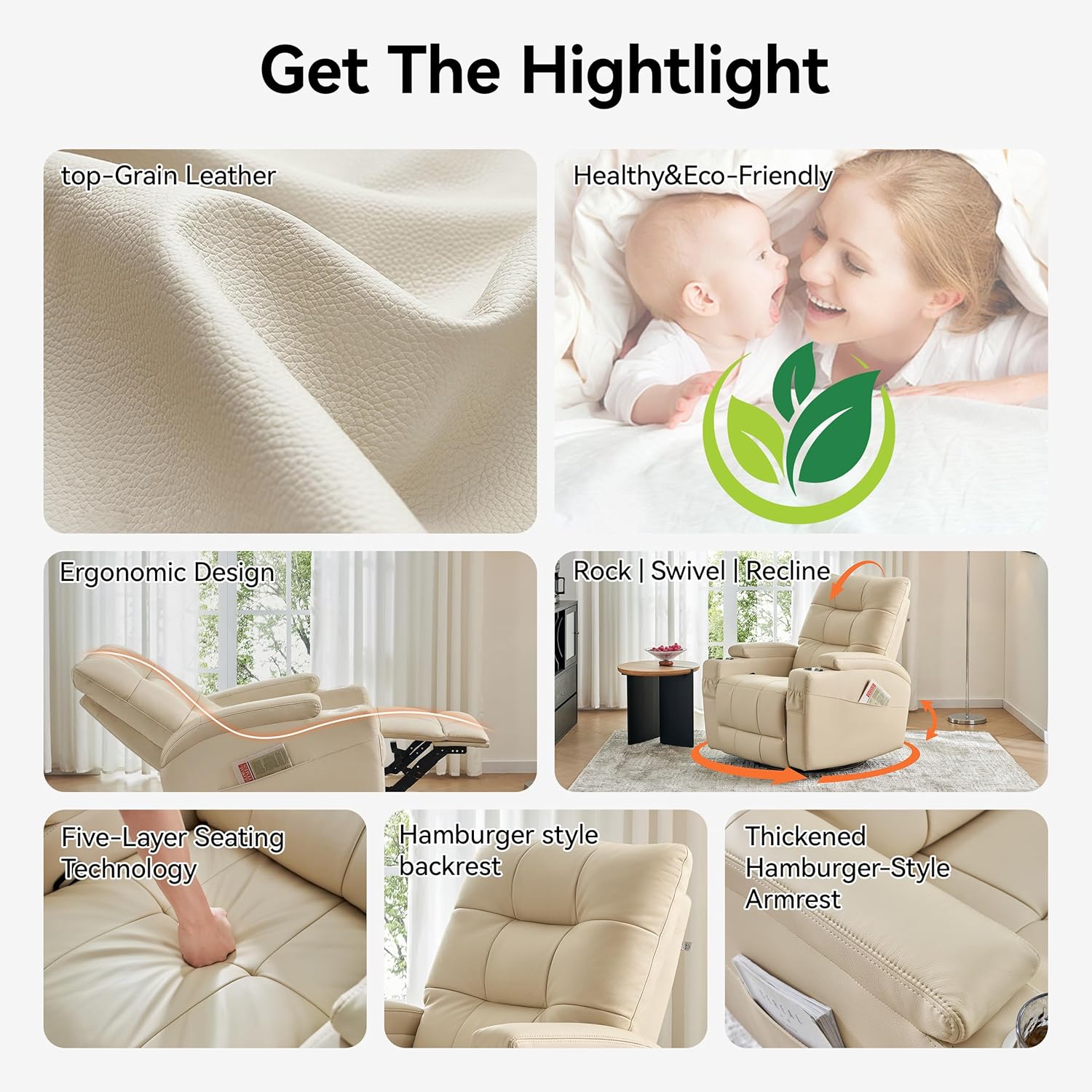 # Кожаное кресло-реклайнер, вр – обзор и цена Rocking Chair Nursery