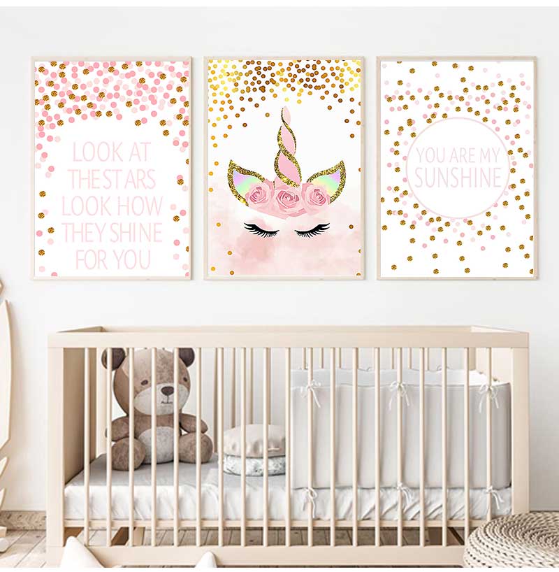 Декоративная картина для детск – обзор и цена Baby Unicorn Nursery