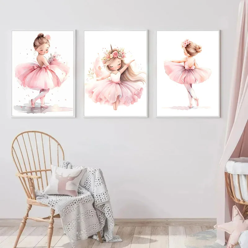 Розовый постер с балериной, ед – обзор и цена Baby Unicorn Nursery