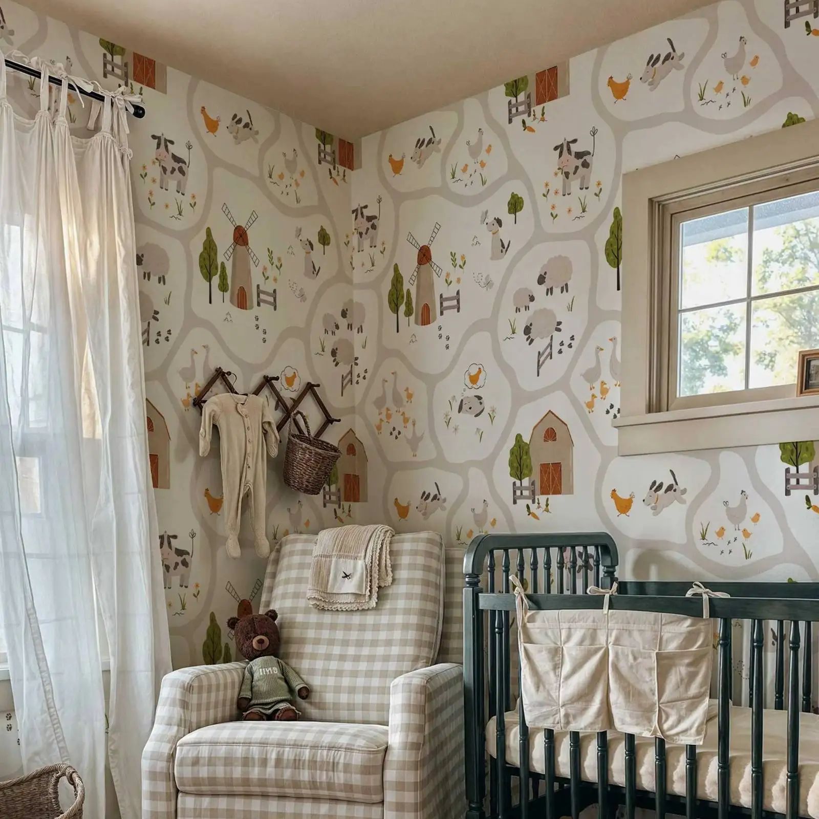 Детские обои с милыми сельскох – обзор и цена Baby Nursery Water