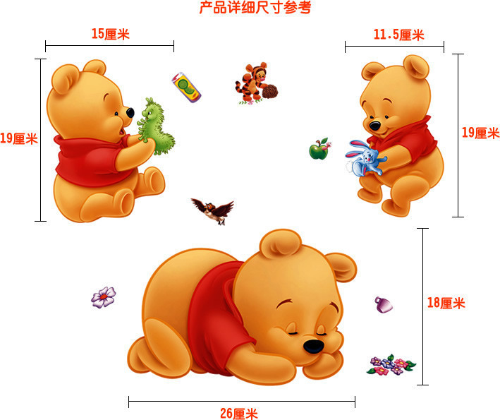 3D наклейки на стену с Винни-П – обзор и цена Baby Nursery Winnie The Pooh