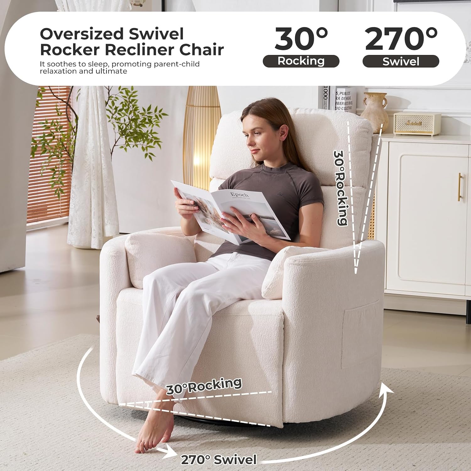 Большое поворотное кресло-рекл – обзор и цена Rocking Chair Nursery