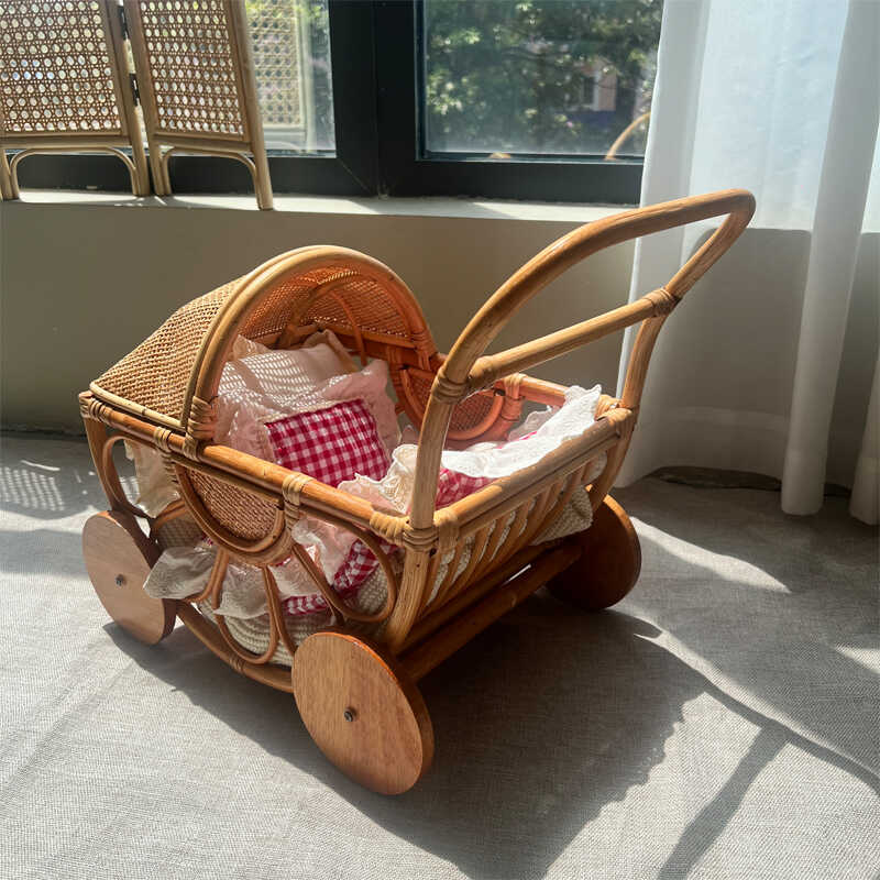 Тканая детская коляска из рота – обзор и цена Baby Nursery Basket
