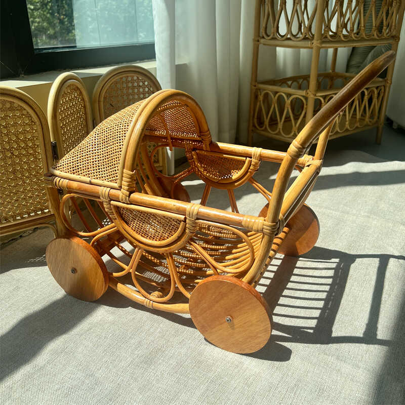 Тканая детская коляска из рота – обзор и цена Baby Nursery Basket
