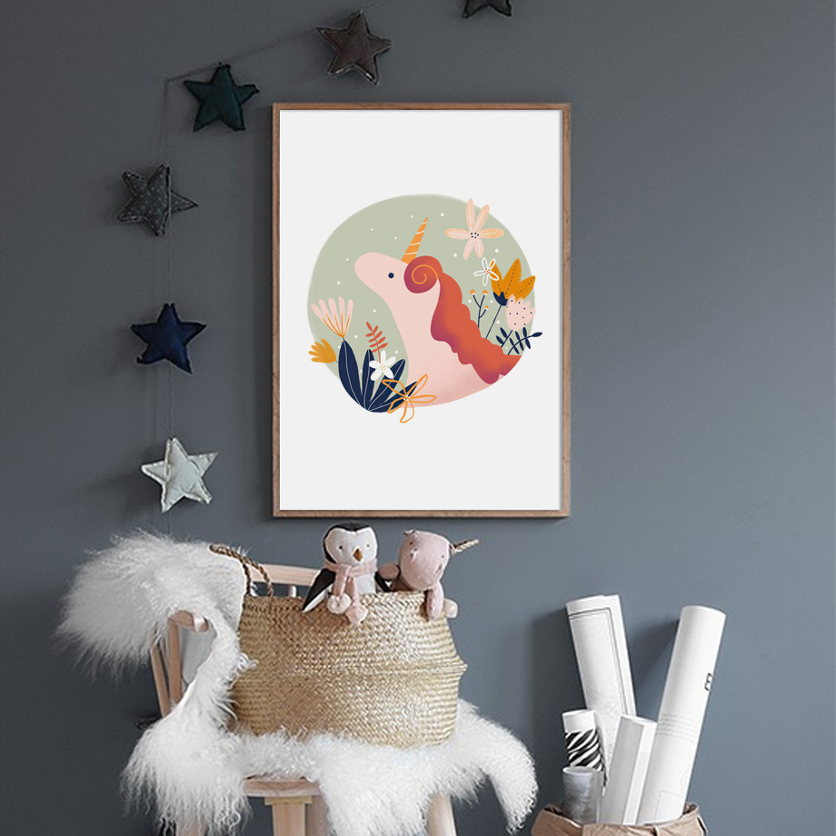 Настенное искусство для спальн – обзор и цена Baby Unicorn Nursery